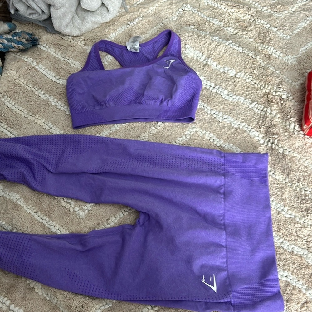 Purple Gym Shark Sports Bra